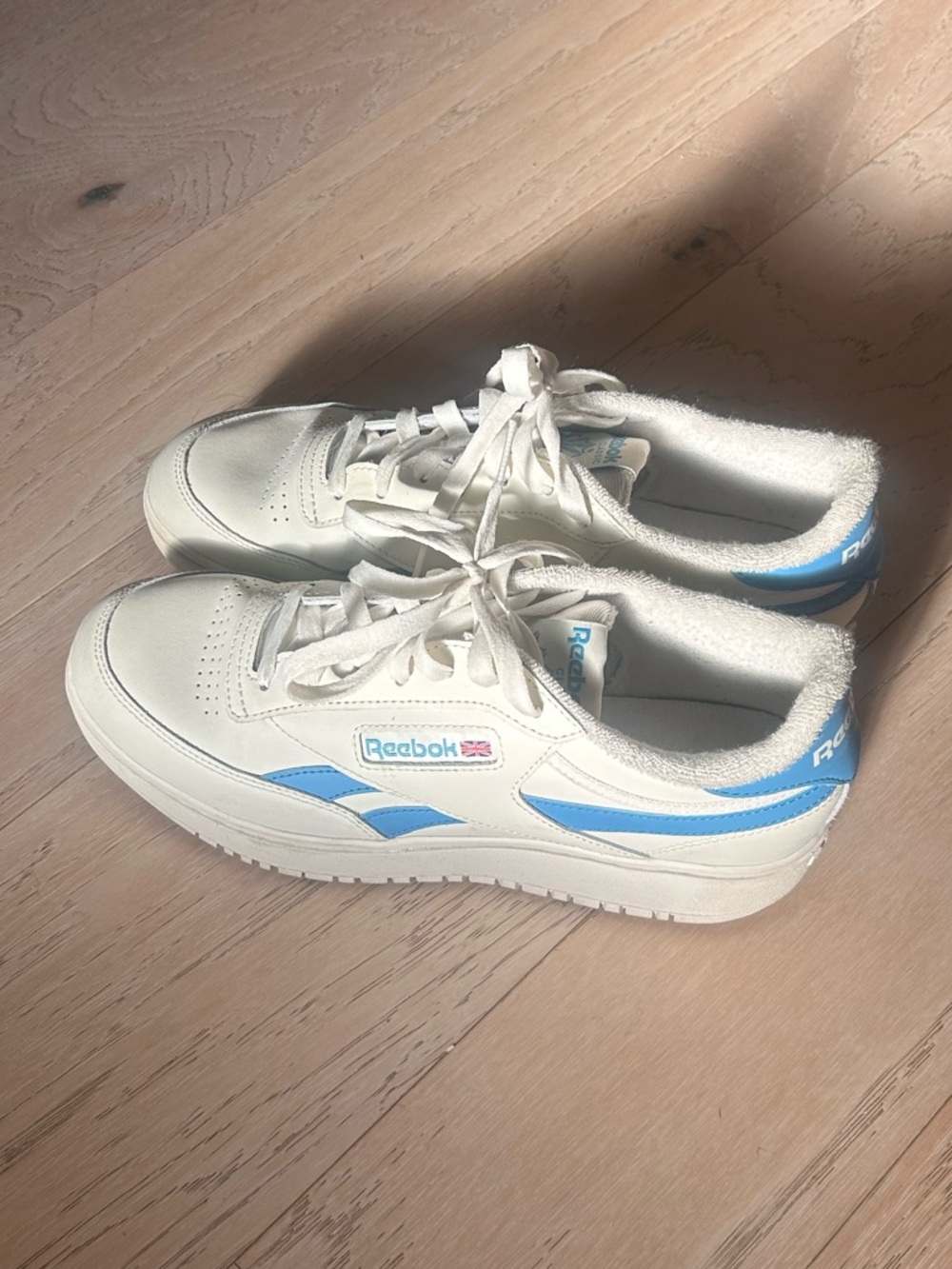 REEBOK White Sneakers with Blue Accents